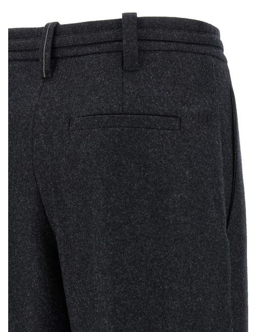 Brunello Cucinelli Blue 'Straight Crop' Pants