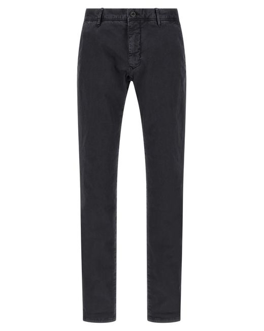 Incotex Blue Slim Flat Front Pants for men