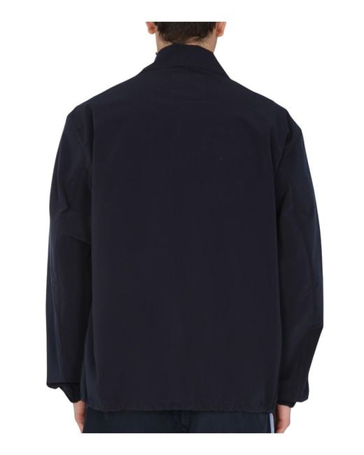 Boss Blue Solid Shirt Collar Jacket for men