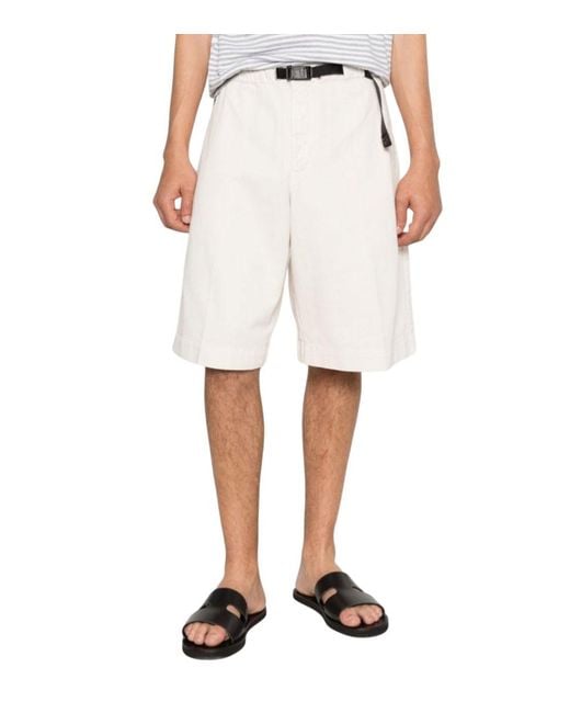 White Sand White Solid Shorts for men
