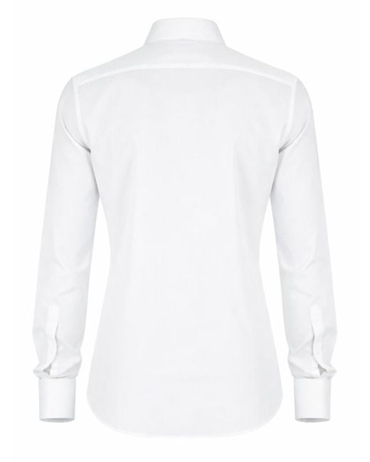 Zegna White Slim Solid Shirt for men