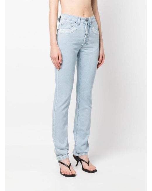 032c Blue Patchwork Organic Cotton Jeans