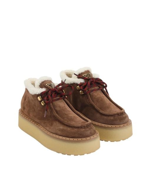 Prada Brown Solid Cacao Sneakers