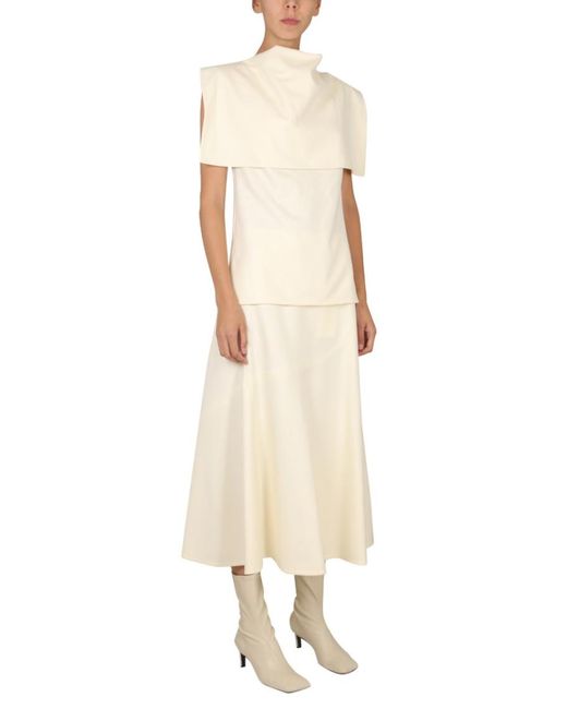 Jil Sander Natural Solid Mock Collar Top