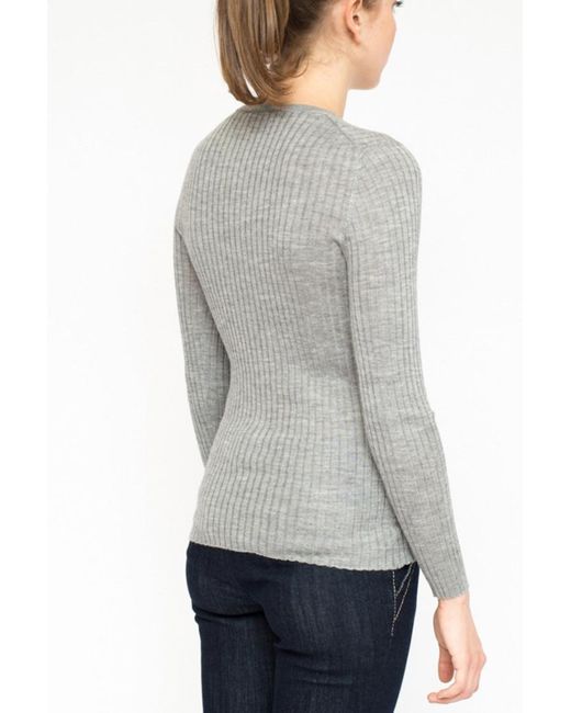 LA ROSE Gray Cashmere Cardigan