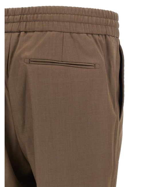 Brioni Brown Straight Drawstring Pants for men