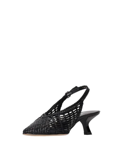 LA ROSE Black Braided Pumps