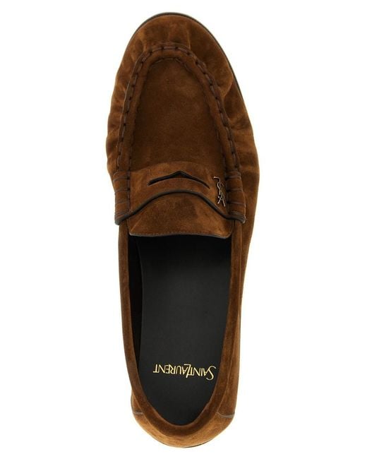 Saint Laurent Brown Solid Le Loafer for men