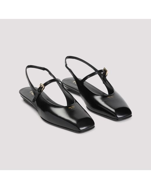 Prada Black Calf Leather Mules