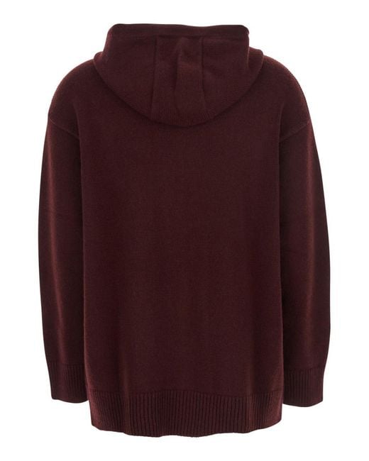 Max Mara Purple Solid Hood Sweatshirt
