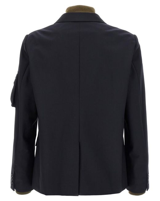 Sacai Black Bomber Insert Blazer for men