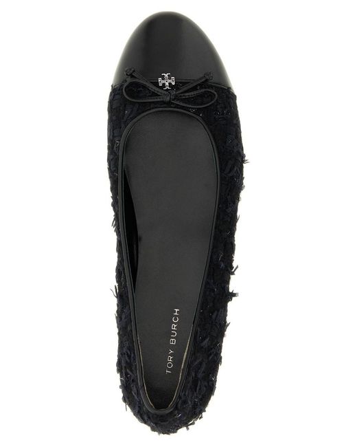 Tory Burch Black 'Cap-Toe' Ballet Flats