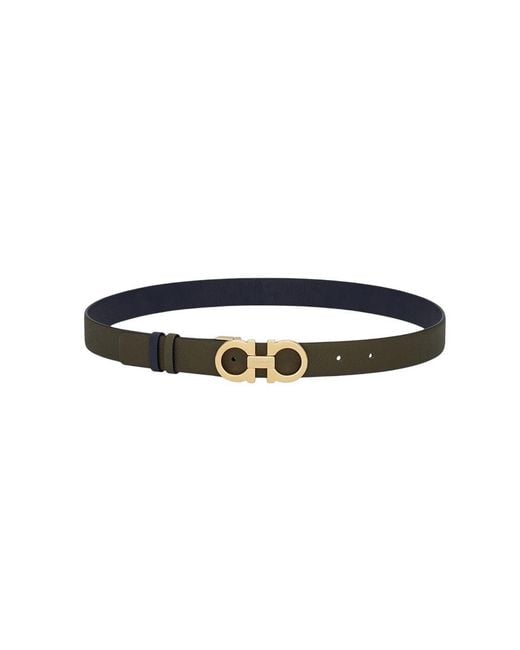 Ferragamo White Donna Solid Reversible Belt