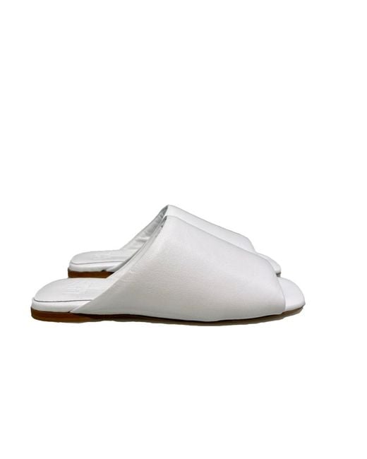 LA ROSE White Slip On Slides
