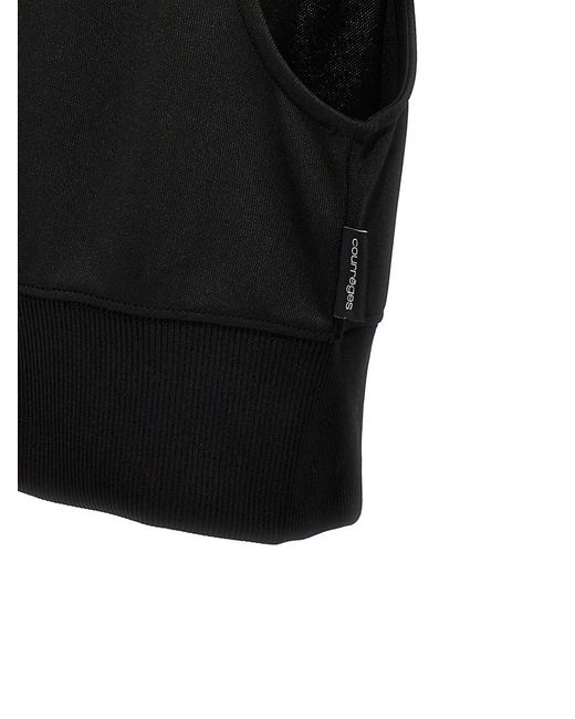 Courreges Black Logo Mock Collar Jacket