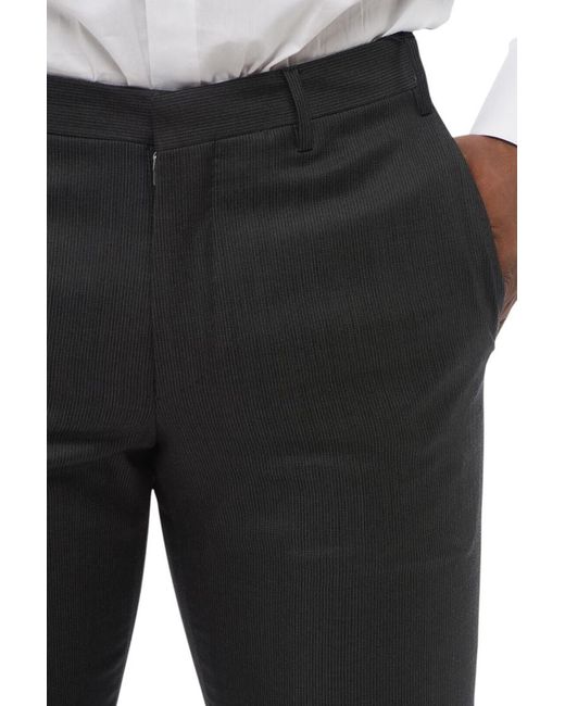 Corneliani Gray Flat Front Pants for men