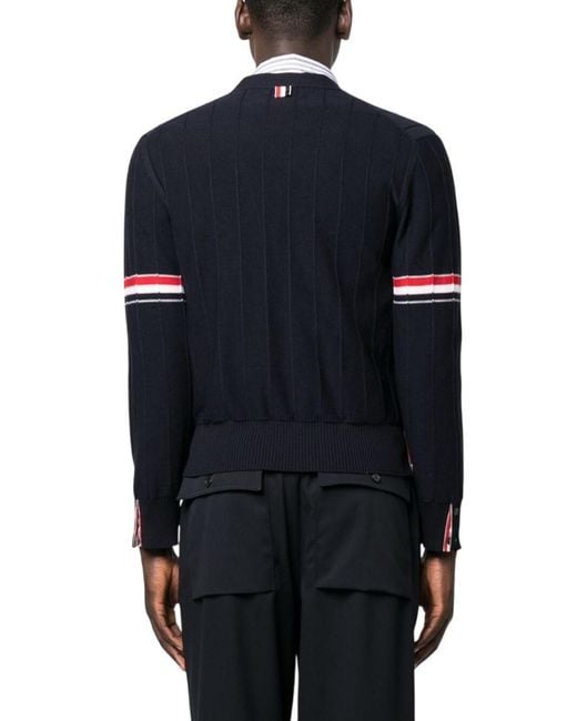 Thom Browne Blue Stripes Cardigans for men