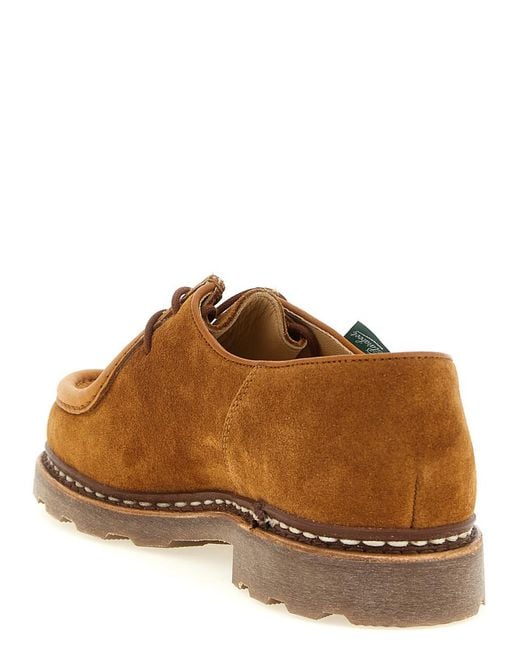 Paraboot Brown Solid Lace Ups Shoes for men