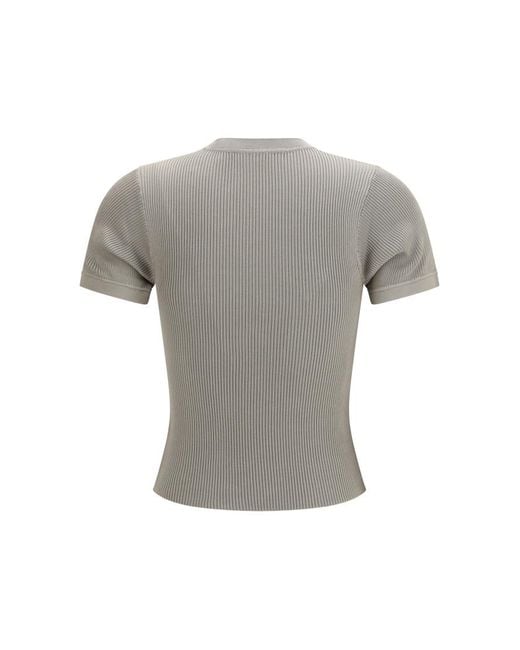 Rier Gray Solid Crew Neck T-Shirt