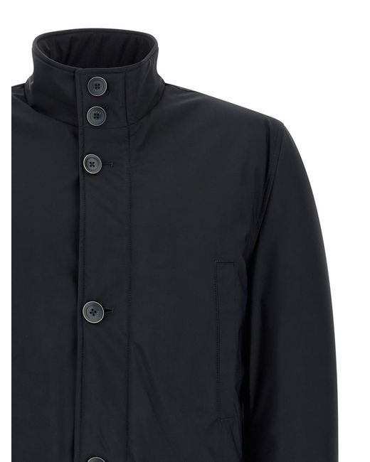 Herno Black Solid High Neck Jacket for men