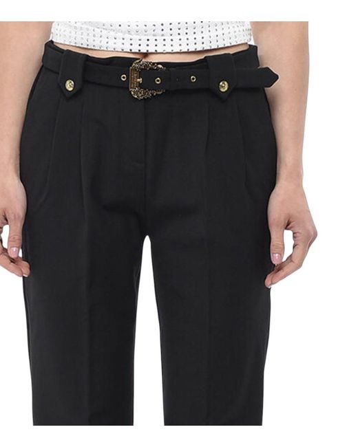 Versace Black Straight Flat Front Pants