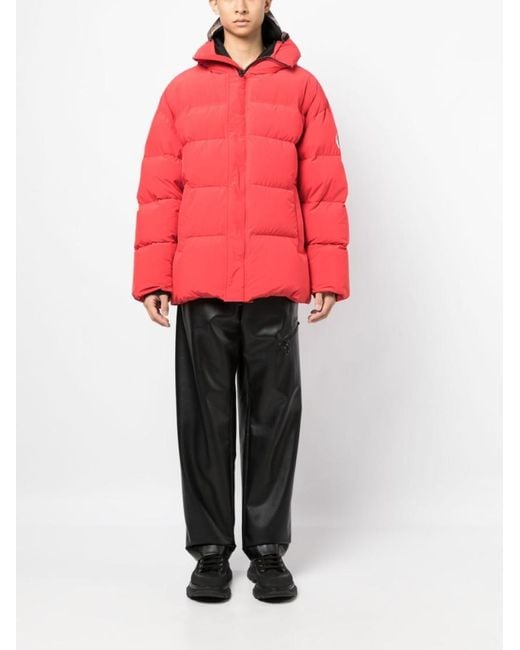 Doublet Red Padded Animal Trim Down Jacket for men