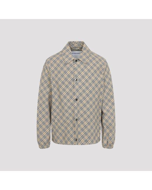 Burberry Gray Checked Overshirt for men