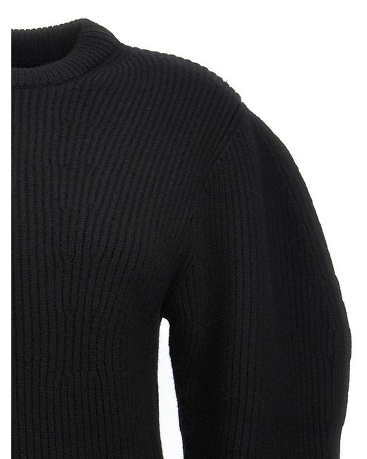 Jil Sander Black Ribbed Sweater