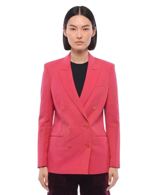 Stella McCartney Pink Solid Peaked Lapel Blazer