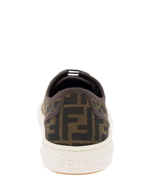 Fendi Brown Logo Sneakers for men
