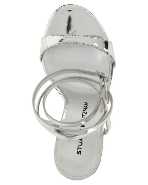 Stuart Weitzman Metallic Ankle Strap Heels