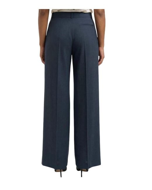 Boss Blue Regular Pleated Pants