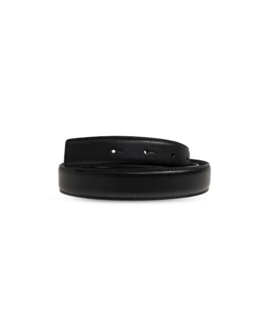 AMI Black Cintura Solid Logo Belt for men