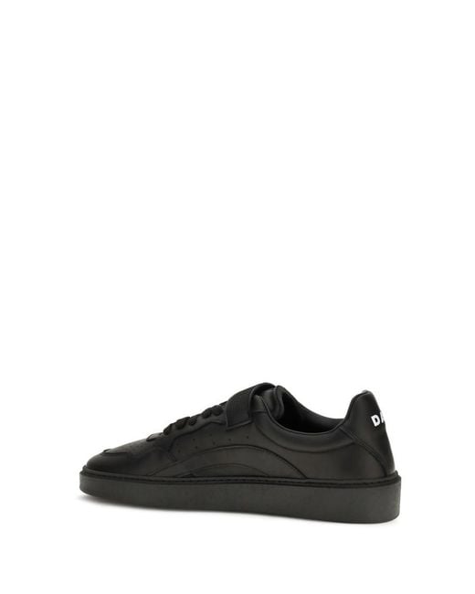 DSquared² Black Leather Sneakers for men