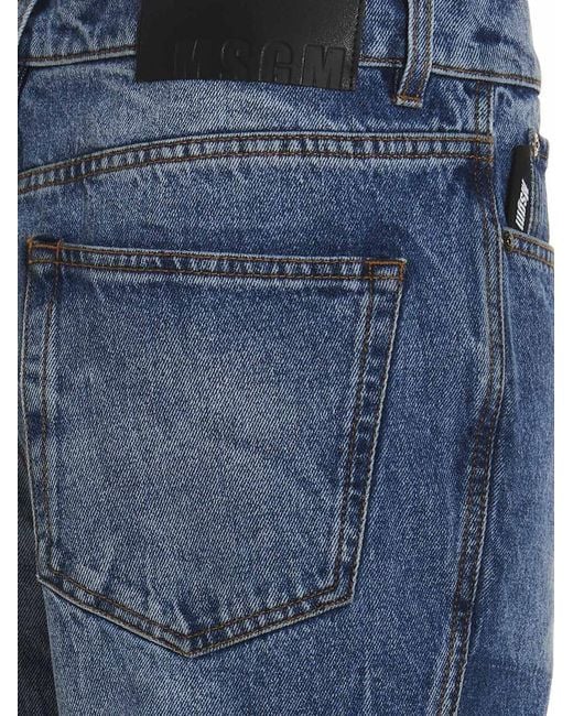 MSGM Blue Mid Rise Jeans for men