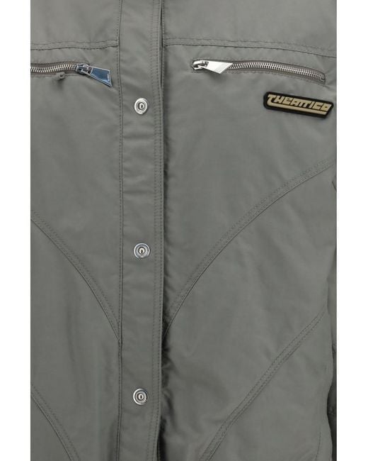 The Attico Gray Solid Mock Collar Jacket
