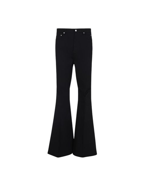 Rick Owens Black Cotton Bootcut Pants for men