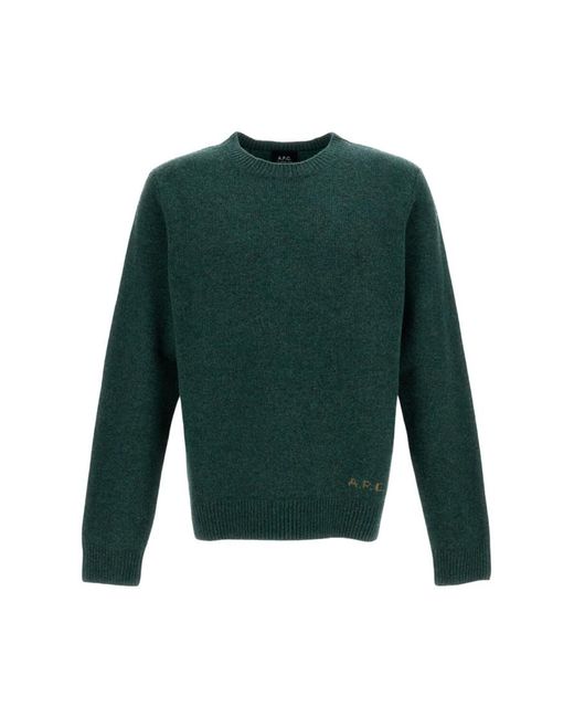 A.P.C. Green Regular Crew Neck Sweater for men