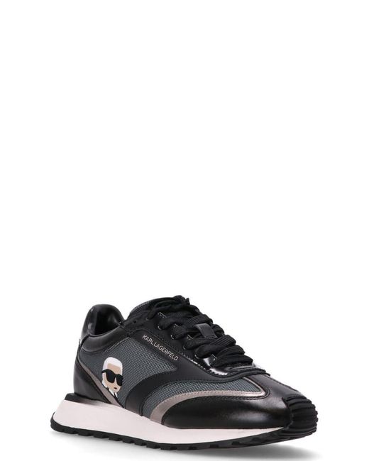 Karl Lagerfeld Black Lace Up Sneakers