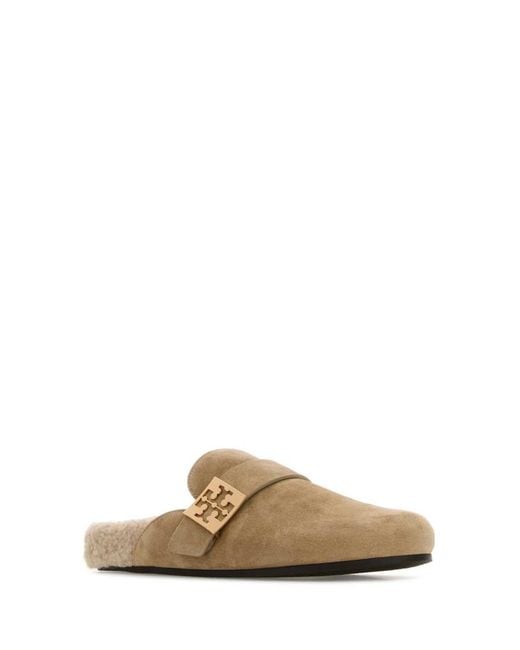 Tory Burch Brown Logo Mules