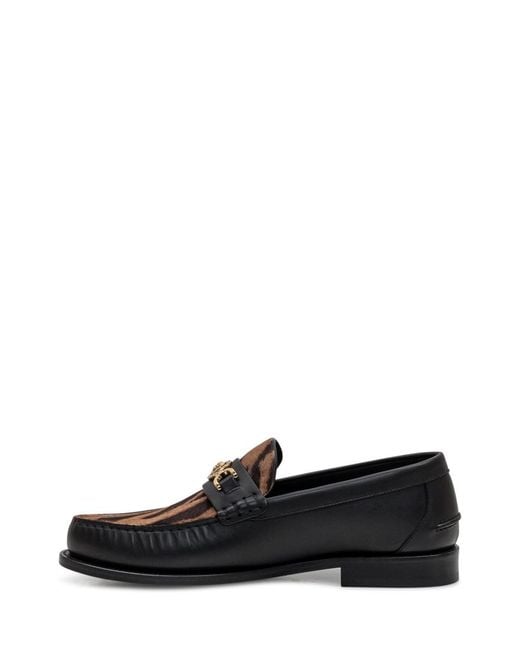 Versace Black Printed Loafers for men