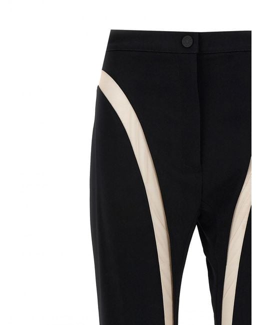Mugler Black Mesh Insert Leggings