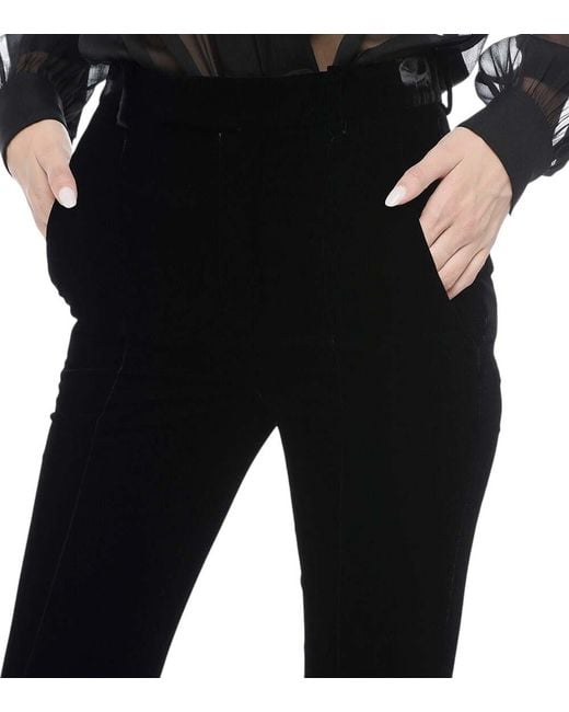 Saint Laurent Black Flared Flat Front Pants