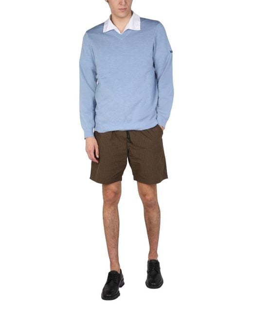 Universal Works Gray Checks Shorts for men