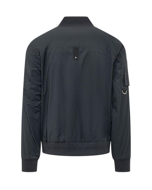 Moose Knuckles Blue Solid Mock Collar Jacket for men