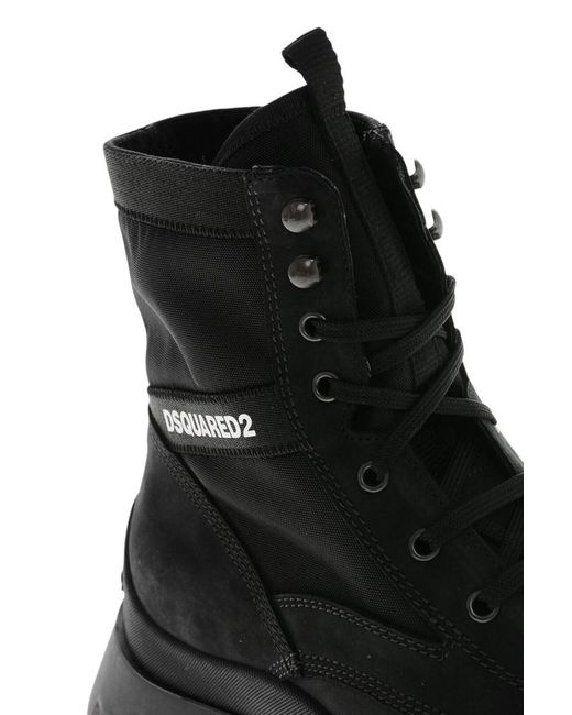 DSquared² Black Combat Boots for men
