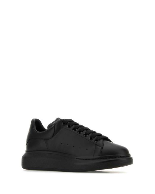 Alexander McQueen Black Oversize Leather Sneakers for men