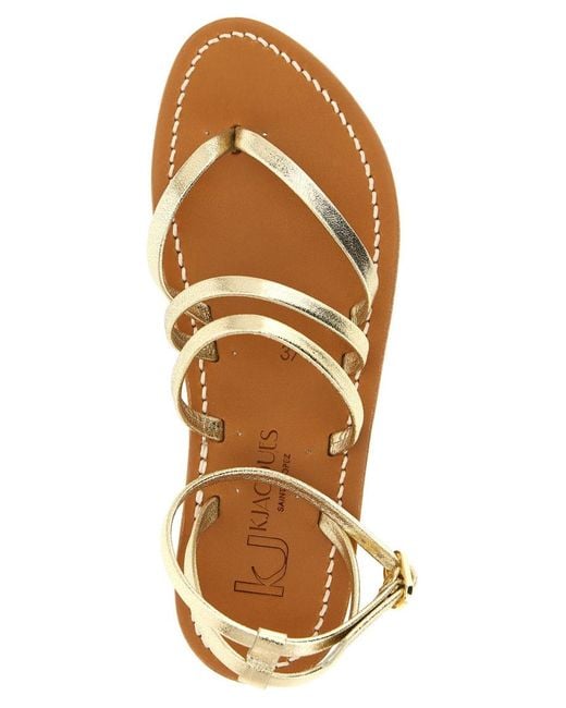 K. Jacques Metallic Open Toe Sandals