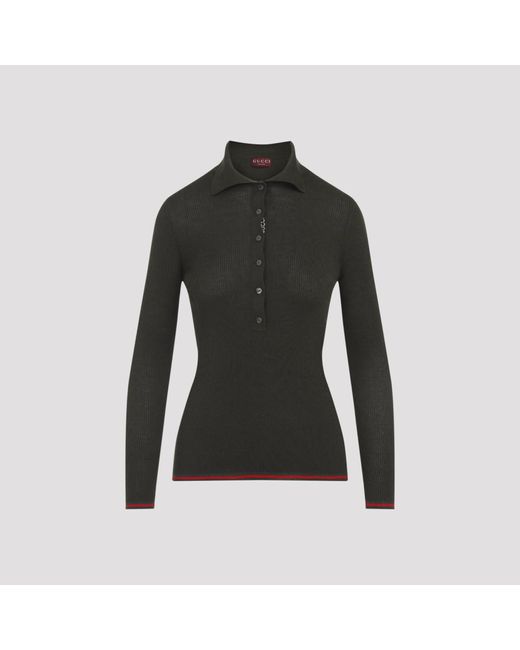 Gucci Black Web Polo