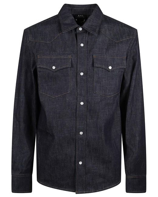 A.P.C. Blue Regular Shirt for men